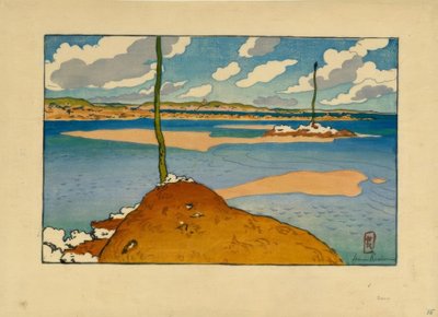 La Balise Chéruette bij eb (Saint-Briac) door Henri Rivière