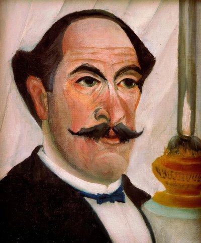 Portret van de Kunstenaar door Hemzelf bij de Lamp door Henri Rousseau