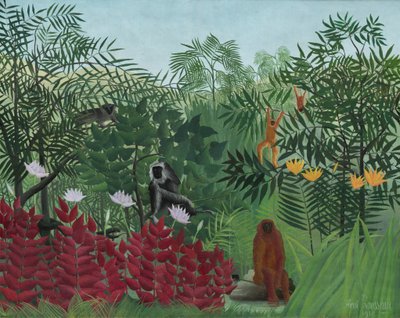 Tropisch Woud met Apen, 1910 door Henri Rousseau