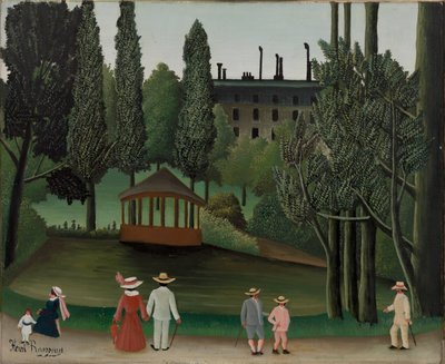 Uitzicht op Montsouris Park, de Kiosk door Henri Rousseau