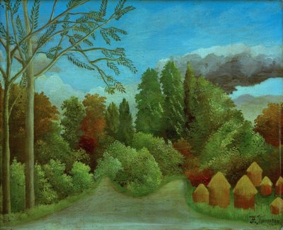 Uitzicht op de oevers van de Oise door Henri Rousseau