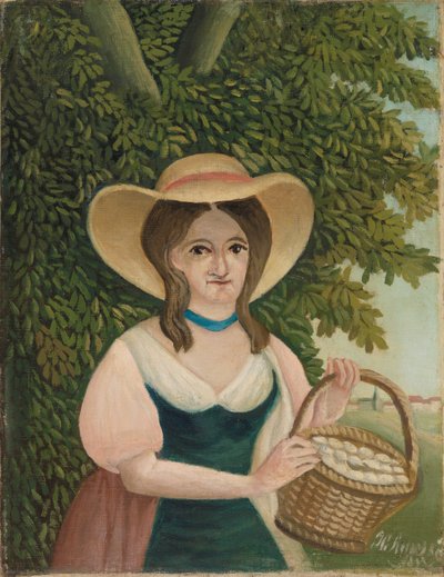 Vrouw met mand met eieren door Henri Rousseau