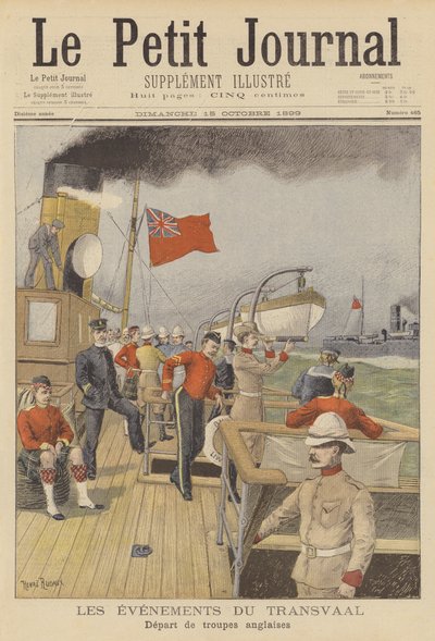 Britse Troepen die Schepen naar Zuid-Afrika Instappen door Henri Rudaux