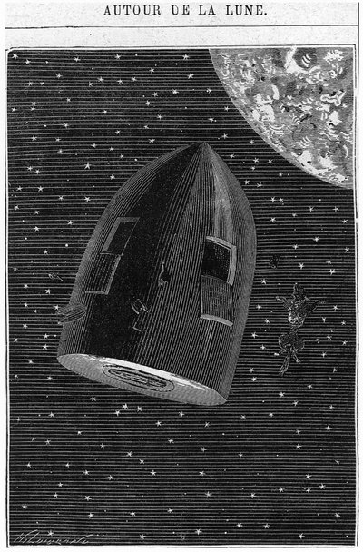 Vertrek naar de maan, illustratie uit 