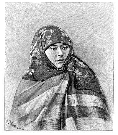 Een vrouw uit Brussa, Turkije door Henri Thiriat