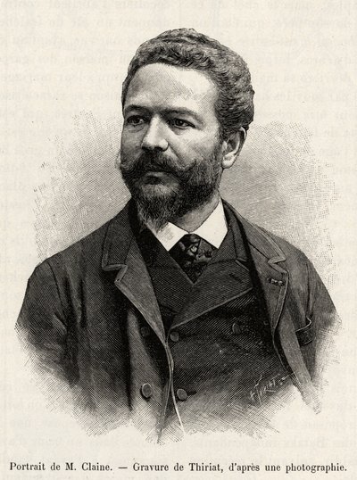 Portret van Jules Claine (1856-1939), ontdekkingsreiziger en diplomaat, auteur van het verhaal. Gravure door Thiriat ter illustratie van het verhaal 