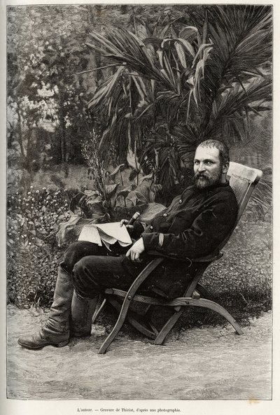 Portret van de auteur Dr. Charles Edouard Hocquard (1853-1911), medisch majoor van 1e klasse. Gravure door Thiriat, ter illustratie van het verhaal 