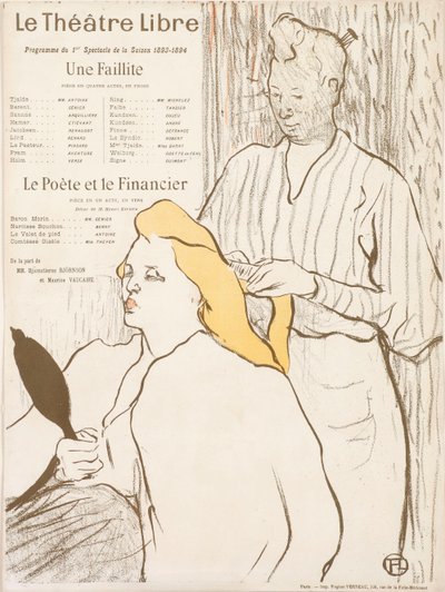 De Kapper - Programma van Théâtre Libre, 1893 door Henri Toulouse Lautrec de