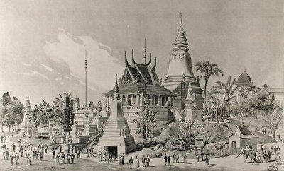 Het Cambodjaanse paleis op het Trocadero, de Wereldtentoonstelling van 1900 door Henri Toussaint