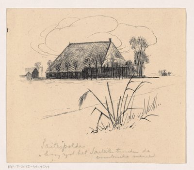 Schuur in de Saiterpolder door Henri Verstijnen