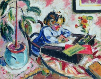 Klein schoolmeisje door Henri Victor Gabriel Le Fauconnier