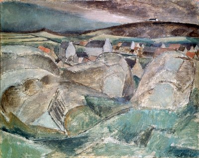 Dorp tussen de rotsen door Henri Victor Gabriel Le Fauconnier