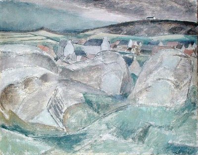 Dorp in de bergen door Henri Victor Gabriel Le Fauconnier