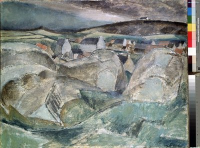 Dorp tussen de rotsen door Henri Victor Gabriel Le Fauconnier