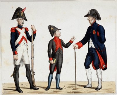 Een veteraan van de legers, een leerling van het Lycee Napoleon en een oorlogsinvalide door Henri Villain
