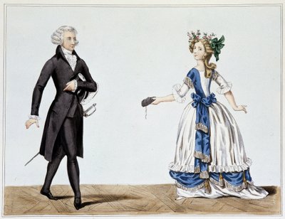 Promenade kostuums voor mannen en vrouwen door Henri Villain