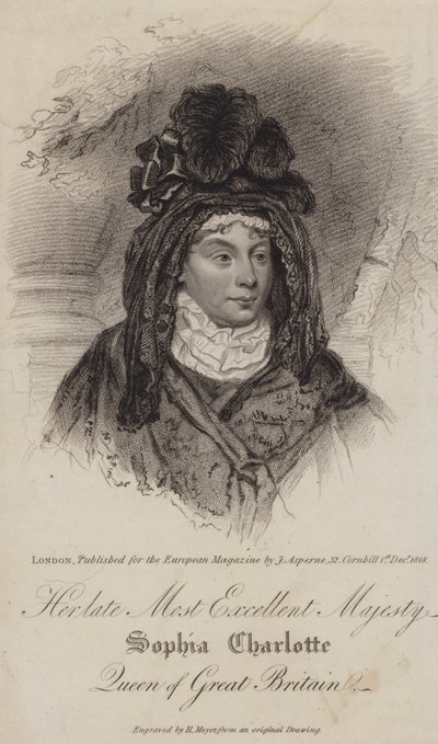 Charlotte van Mecklenburg-Strelitz, Koningin Gemalin van Koning George III door Henri after Meyer