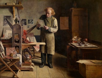 De plaatdrukker door Henri de Braekeleer