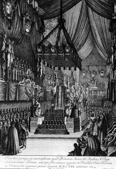 Begrafenis van prinses Henrietta van Engeland, 1670 door Henri de Gissey