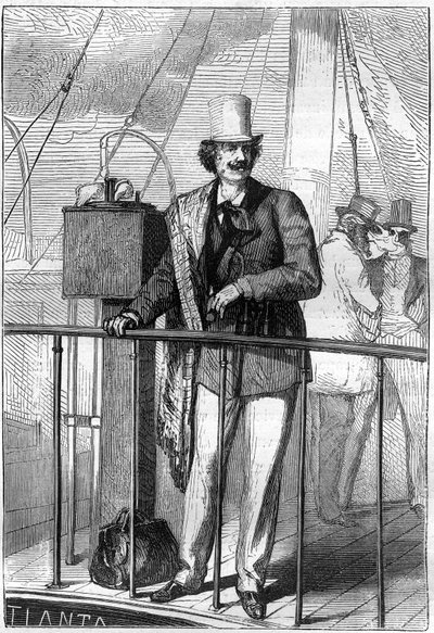 Illustratie van het boek "Van de aarde naar de maan" door Jules Verne, Hetzel editie door Henri de Montaut
