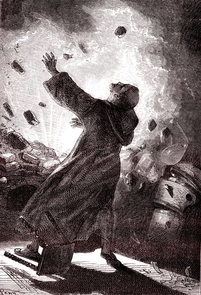 De monnik Berthold Schwartz, "Van de aarde naar de maan" door Jules Verne door Henri de Montaut