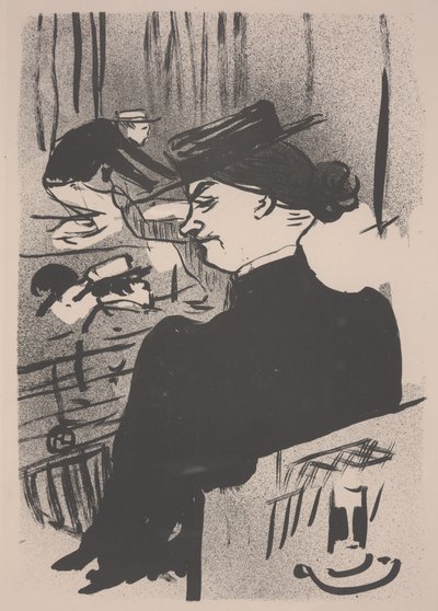 Een toeschouwer tijdens het lied van Polin door Henri de Toulouse Lautrec
