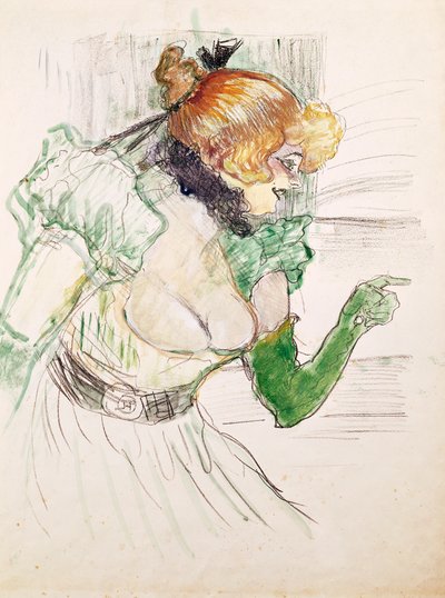 Kunstenaar met groene handschoenen - Zangeres Dolly van Ster in Le Havre door Henri de Toulouse Lautrec