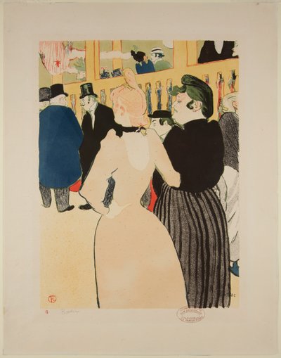 Bij de Moulin-Rouge: La Goulue en haar zus door Henri de Toulouse Lautrec