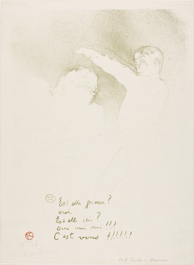 Bij de Variétés: Mademoiselle Lender en Brasseur door Henri de Toulouse-Lautrec
