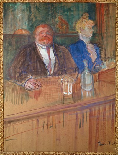 Aan de bar door Henri de Toulouse-Lautrec
