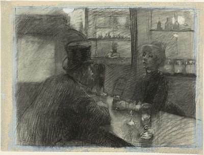 Bar van het café van de rue de Rome, c.1886 door Henri de Toulouse Lautrec