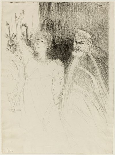 Bartet en Mounet-Sully, in Antigone door Henri de Toulouse-Lautrec