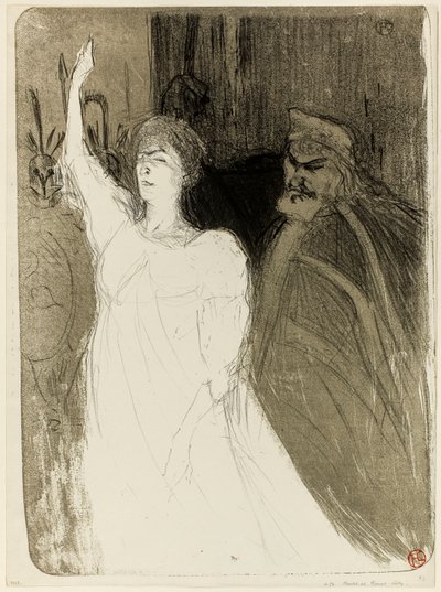 Bartet en Mounet-Sully, in Antigone door Henri de Toulouse-Lautrec