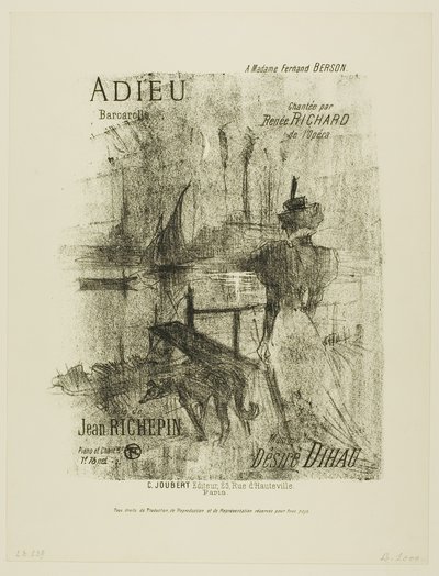 Afscheid, uit Mélodies de Désiré Dihau door Henri de Toulouse-Lautrec