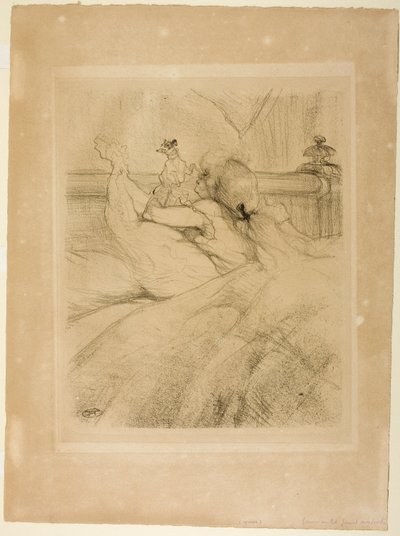 In bed door Henri de Toulouse-Lautrec