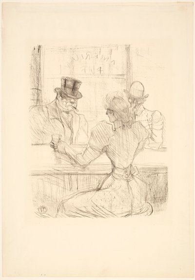 In de Picton Bar (American Bar), rue Scribe door Henri de Toulouse-Lautrec