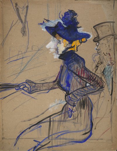 Jane Avril in de Divan Japonais door Henri de Toulouse-Lautrec