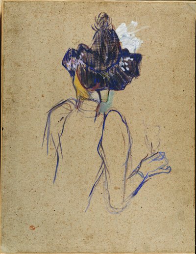 Jane Avril, achteraanzicht door Henri de Toulouse-Lautrec