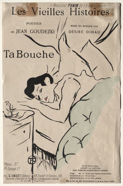 De Oude Verhalen: Ta Bouche door Henri de Toulouse-Lautrec