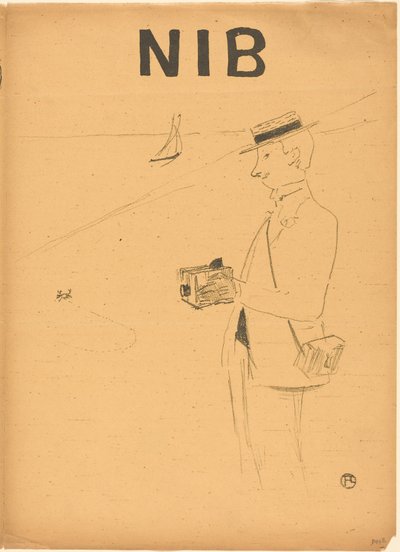 Nib of de amateurfotograaf [recto rechts] door Henri de Toulouse-Lautrec