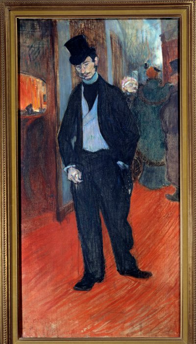 Portret van dokter Gabriel Tapie de Celeyran (1869-1930) achter de schermen van een theater (detail) door Henri de Toulouse Lautrec