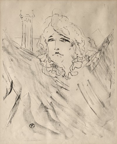 Portretten van Acteurs en Actrices: Dertien Lithografieën: Sarah Bernhardt door Henri de Toulouse-Lautrec