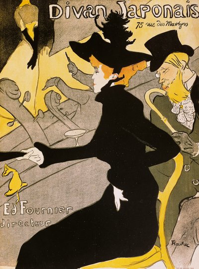 Poster voor Divan Japonais door Henri de Toulouse Lautrec