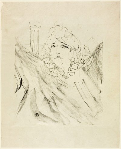 Sarah Bernhardt, uit Treize Lithographies door Henri de Toulouse-Lautrec