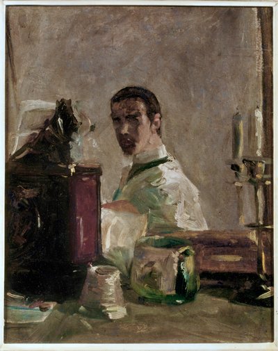 Zelfportret (schilderij op doek) door Henri de Toulouse-Lautrec