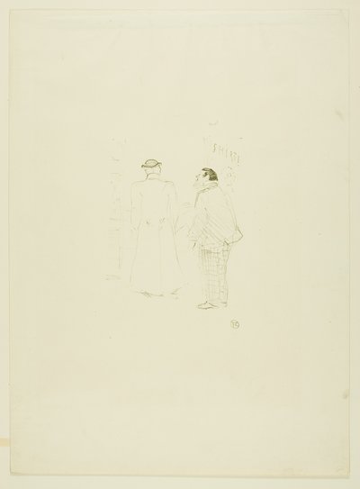 De hoofverkoper bij Jourdan en Brown door Henri de Toulouse-Lautrec
