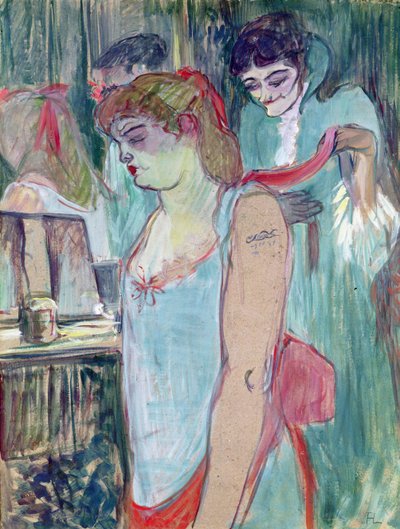 De getatoeëerde vrouw of De toilet door Henri de Toulouse Lautrec