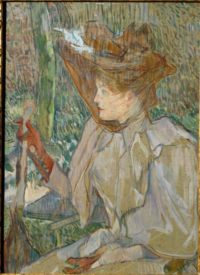 Vrouw met handschoenen door Henri de Toulouse-Lautrec