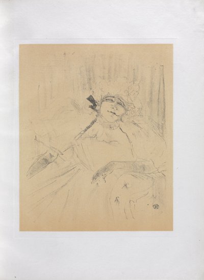 Yvette Guilbert-Engelse Serie: Chanson ancienne door Henri de Toulouse-Lautrec