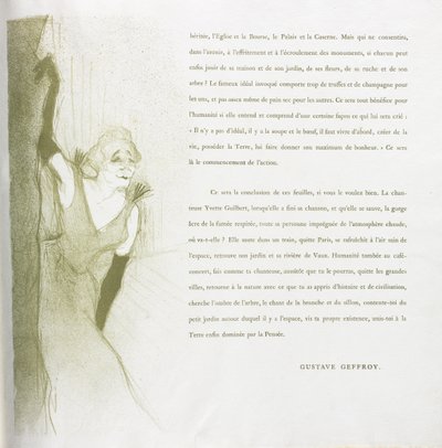 Yvette Guilbert-Franse Serie: Nr. 16 door Henri de Toulouse-Lautrec